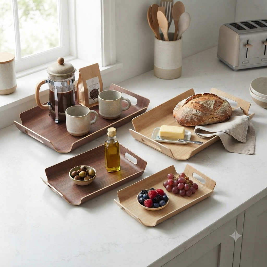 Natural Wood Serving Tray | Rustic Home & Kitchen Decor