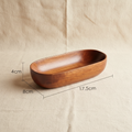 woodnestcraft solid acacia wood canoe bowl with natural grain pattern for snacks or trinkets