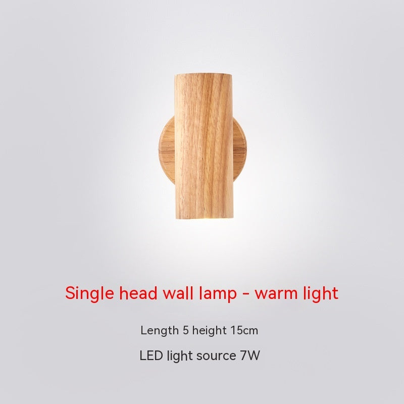 woodnestcraft single head wooden wall sconce with a natural log finish and warm LED light for rustic home decor